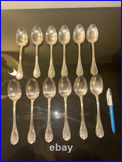 Christofle 12 cuillères à soupe en métal argenté Modèle Marly 20,5 cm