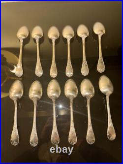 Christofle 12 cuillères à soupe en métal argenté Modèle Marly 20,5 cm