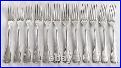 Christofle 12 fourchettes de table métal argenté modèle Malmaison Empire