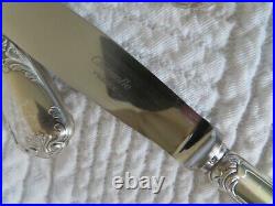Christofle 12 grands couteaux model marly manche en métal argenté