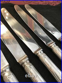Christofle 6 Couteaux De Table 24,5 CM Metal Argente / Modele Marly