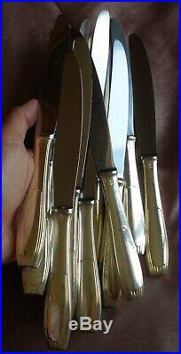 Christofle Alfénide 12 couteaux de table art déco modèle SAIGON / Cirta coffret