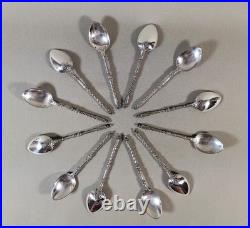 Christofle, Douze Cuillères à Moka en Métal Argenté, modèle à La Russe, Fin XIXe