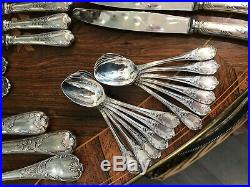 Christofle / Grande Menagere Modele Marly Rocaille Metal Argente 104 Pieces