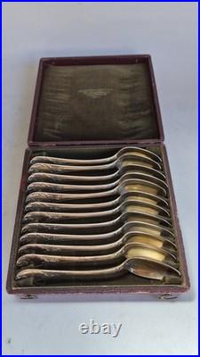 Christofle Ménagère 12 Petites Cuillères Modele Marly Métal Argenté en Boite