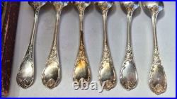 Christofle Ménagère 12 Petites Cuillères Modele Marly Métal Argenté en Boite