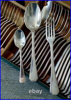 Christofle Modele America Menagere Art Deco 37 Pieces En Metal Argente Ancienne