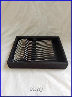 Christofle, Modele America, Serie De 12 Fourchettes A Gateaux En Metal Argente