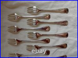 Christofle, Modele America, Serie De 12 Fourchettes A Gateaux En Metal Argente