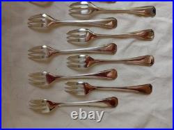Christofle, Modele America, Serie De 12 Fourchettes A Gateaux En Metal Argente