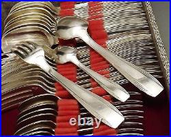 Christofle Modele Lotti Menagere Art Deco 36 Pieces Metal Argente Vers 1950 Christofle Modele Lotti Menagere Art Deco 36 Pieces Metal Argente Vers 1950