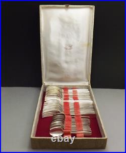 Christofle Modele Lotti Menagere Art Deco 36 Pieces Metal Argente Vers 1950 Christofle Modele Lotti Menagere Art Deco 36 Pieces Metal Argente Vers 1950