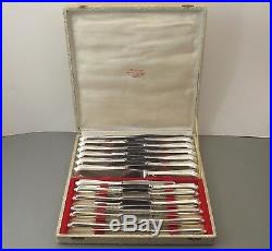 Christofle Modele Pompadour Menagere Couteaux 24 Pieces Metal Argente Vers 1970