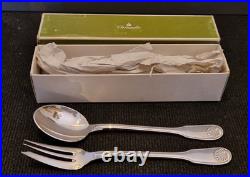 Christofle Modèle vendôme coquille Cuillère et fourchette de service L. 25