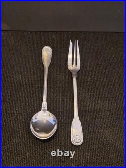 Christofle Modèle vendôme coquille Cuillère et fourchette de service L. 25