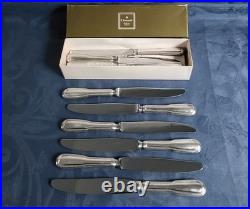 Christofle Orfevre A Paris 12 Grands Couteaux Modele Filet Chinon Metal Argente