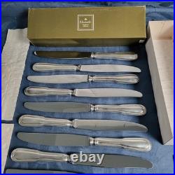 Christofle Orfevre A Paris 12 Grands Couteaux Modele Filet Chinon Metal Argente
