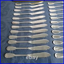 Christofle Orfevre Paris 12 Couverts A Poisson Modele Filet Chinon Metal Argente