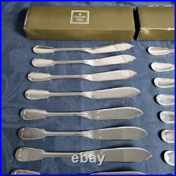 Christofle Orfevre Paris 12 Couverts A Poisson Modele Filet Chinon Metal Argente
