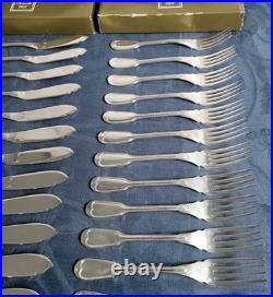 Christofle Orfevre Paris 12 Couverts A Poisson Modele Filet Chinon Metal Argente