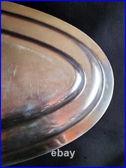 Christofle / Plat long torpilleur à poisson en métal argenté / Modèle Perles