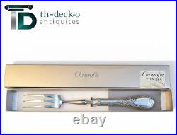 Christofle fourchette a gigot metal argente modele marly en boite proche du neuf