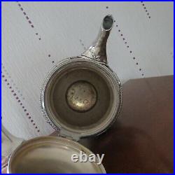 Christofle gallia service à café 3 pièces en métal argenté modèle perle