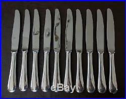 Christofle lot de 10 couteaux en métal argenté modèle Fidelio