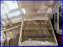Christofle ménagère modèle Marly service 12 pièces, métal argenté silver plated