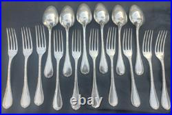 Christofle métal argenté modèle Rubans set 10 grandes fourchettes 6 cuillères