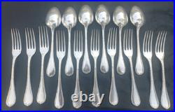 Christofle métal argenté modèle Rubans set 10 grandes fourchettes 6 cuillères