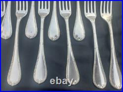 Christofle métal argenté modèle Rubans set 10 grandes fourchettes 6 cuillères