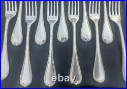 Christofle métal argenté modèle Rubans set 10 grandes fourchettes 6 cuillères