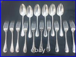 Christofle métal argenté modèle Rubans set 10 grandes fourchettes 6 cuillères