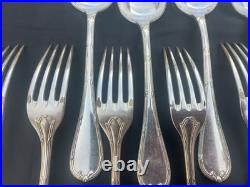 Christofle métal argenté modèle Rubans set 10 grandes fourchettes 6 cuillères