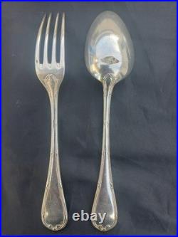 Christofle métal argenté modèle Rubans set 10 grandes fourchettes 6 cuillères