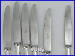 Christofle modèle Albatros, 6 couteaux à entremets/dessert/fromage métal argenté
