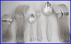 Christofle modèle Albatros, Art Déco, ménagère set de 36 pièces en métal argenté