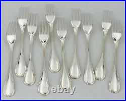 Christofle modèle Albi, 10 fourchettes à entremets/dessert 17 cm, métal argenté