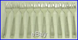 Christofle modèle Art Déco, 10 rares fourchettes à huitres, métal argenté