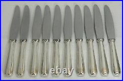 Christofle modèle Chevrons, 10 couteaux de table métal argenté, excellent état