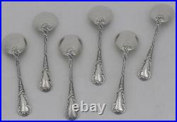 Christofle modèle Chrysanthème, 6 cuillères, pelles à glace en métal argenté