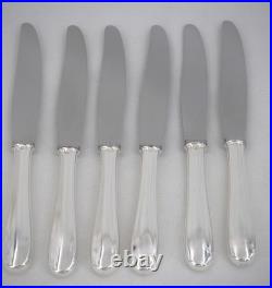 Christofle modèle Dax, 6 couteaux de table, métal argenté, en excellent état