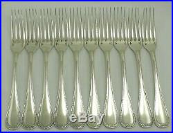 Christofle modèle Malmaison, 10 fourchettes de table, Table Forks, métal argenté