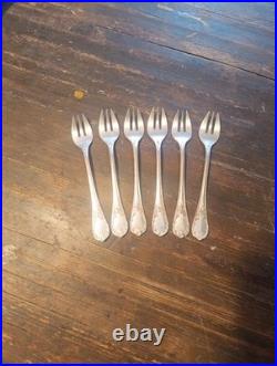 Christofle modèle Marly, 6 fourchettes à huîtres métal argenté excellent état