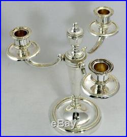 Christofle modèle Perles, bougeoir/chandelier/candélabre, 3 feux excellent état