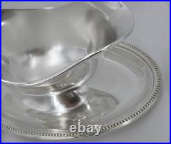 Christofle modèle Perles, saucière en métal argenté, en excellent état
