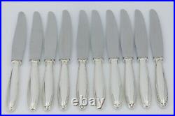 Christofle modèle Rubans, 10 couteaux de table, métal argenté, monogramme FB