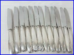 Christofle modèle Rubans, 12 couteaux de table, métal argenté 24 cm brillant