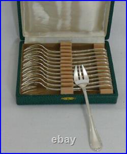 Christofle modèle Rubans, 12 fourchettes à huitres, excellent état, 15,2 cm